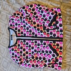 Nine West fully lined blazer, 21”, pockets, hot pink black and white, Size 12
